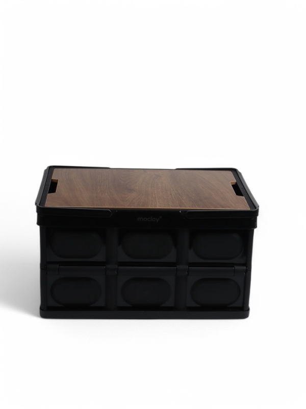 Стол - корзина Maclay 2 в 1, складной, 30 л, 43,5 х 30 х 24/6 см, черный