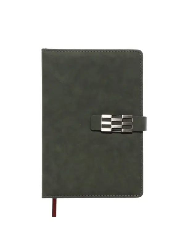 Ежедневник недатированный формат А5, с хлястиком, 112л, линия, пвх, Зеленый Ежедневник недатированный формат А5, с хлястиком, 112л, линия, пвх, Зеленый