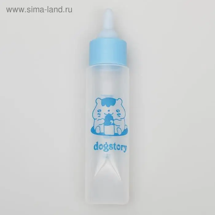 Бутылочка для вскармливания грызунов 30 мл с силиконовой соской (короткий носик), голубая Бутылочка для вскармливания грызунов 30 мл с силиконовой соской (короткий носик), голубая