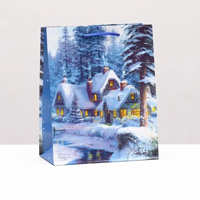 Пакет подарочный "Зимний вечер", 18 х 22,3 х 10 см.