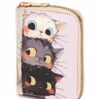 Кошелек дет 07-01-07 Три котёнка, 10,8*2,5*8,5 см, на молнии, розовый