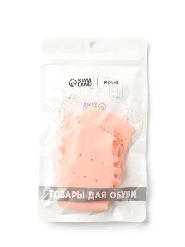 Корректоры - разделители для пальцев ног, на манжете, дышащие, 4 разделителя, силиконовые, 8&times;7 см, пара, бежевые