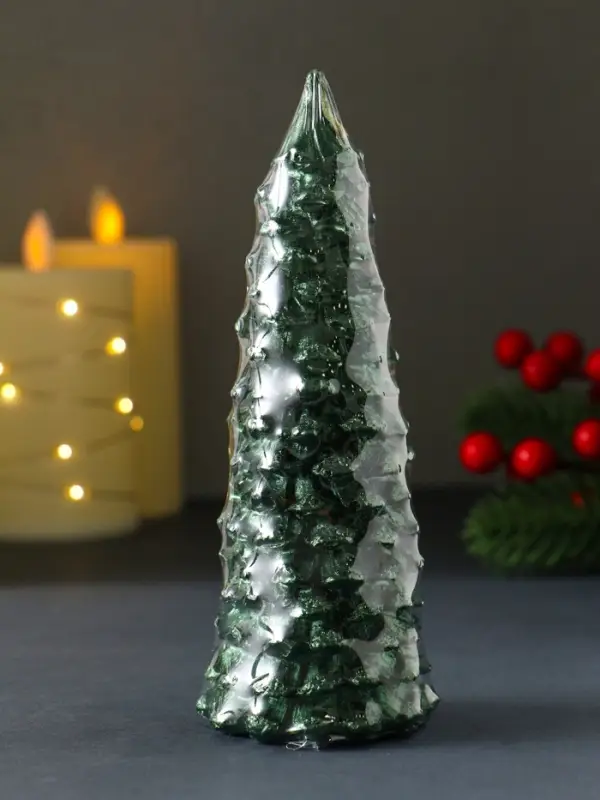 Свеча "Ель большая" 160х60 мм лак, зеленая