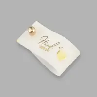 Бирка с кнопкой Hand made, 8&times;1.8 см, 10 шт., цвет золотой, белый