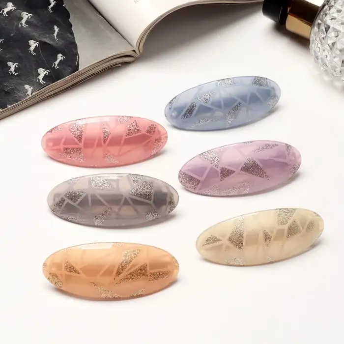 Заколка - автомат для волос «Адель», геометрия, 6 см, МИКС Заколка - автомат для волос «Адель», геометрия, 6 см, МИКС