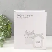 Фоторамка пластик карандашница 10х15 см "Домик с ушками мишки" бело-бежевый 4,8х16,7х20 см   1096452