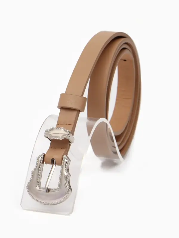 Ремень женский, 1.5&times;110 см, без винта, 1 прокол, бежевый