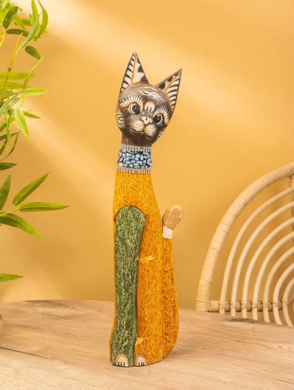 Сувенир «Кошка», 60×14×6 см, дерево, коричневый, МИКС Сувенир «Кошка», 60×14×6 см, дерево, коричневый, МИКС