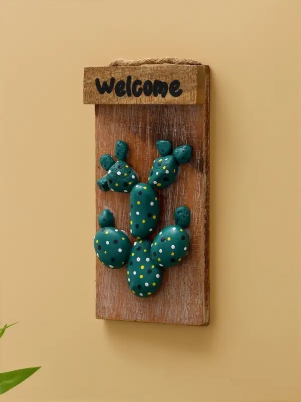 Панно «Кактус», 20×3×10.5 см, дерево албезия
