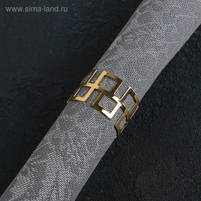 Кольцо для салфетки «Гео», 4,5×3 см, цвет золотой