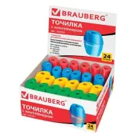 Точилка Brauberg. Diamond, с контейнером, МИКС