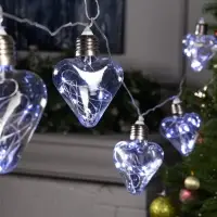 Гирлянда &laquo;Нить&raquo; 3 м с насадками &laquo;Лампочки сердца&raquo;, IP20, прозрачная нить, 80 LED, свечение белое, 8 режимов, 220 В