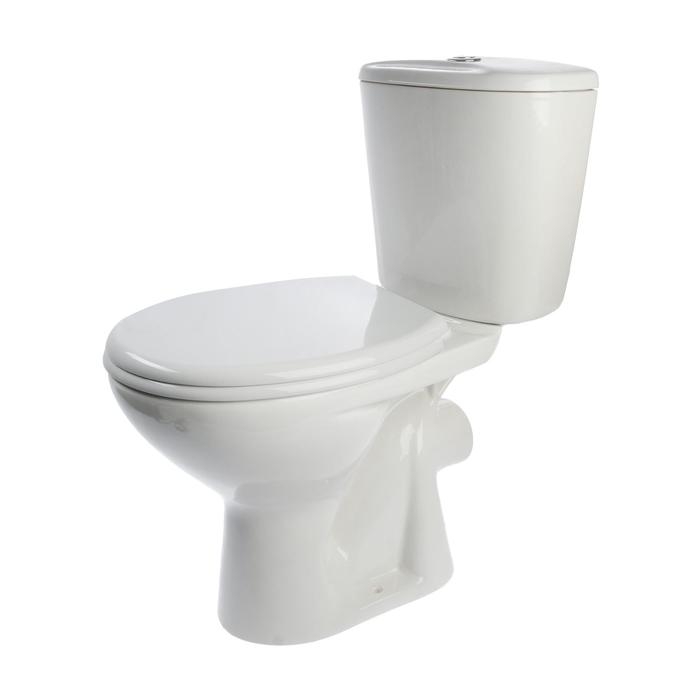 Унитаз компакт ЛЗСФ Унитаз компакт ЛЗСФ "Универсал NEW 90", нижняя подводка, прямой выпуск, сиденье,кнопка