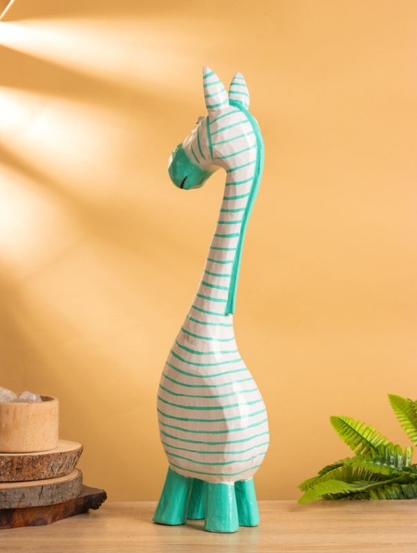 Сувенир «Зебра», 13×7×52 см, дерево, бело-бирюзовый Сувенир «Зебра», 13×7×52 см, дерево, бело-бирюзовый