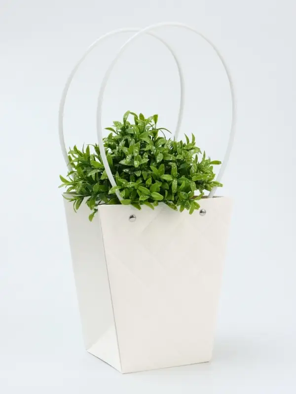 Сумка для цветов белая влагостойкая, 17&times;17 - 11.5&times;11.5 - 20 см