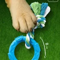 Игрушка жевательная с канатом &laquo;Кусочек солнца&raquo;, 8 см, голубая