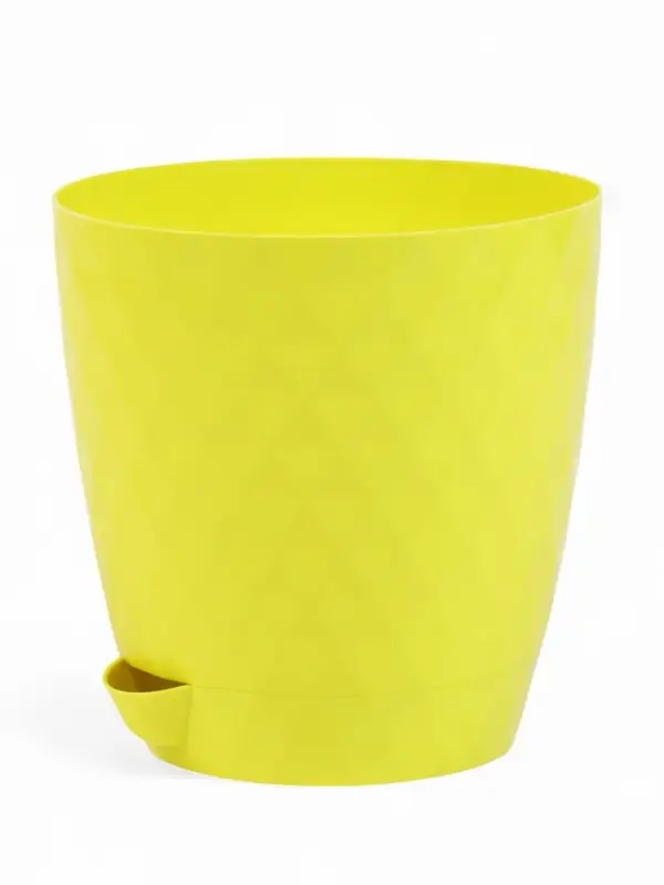 Кашпо с прикорневым поливом "Румба" 1,5 л, D14 см, h-14,5 см, цвет лимон