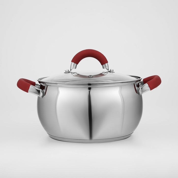 Кастрюля из нержавеющей стали Доляна «Вернер», 3,5 л, d=20 см, с крышкой, индукция Кастрюля из нержавеющей стали Доляна «Вернер», 3,5 л, d=20 см, с крышкой, индукция