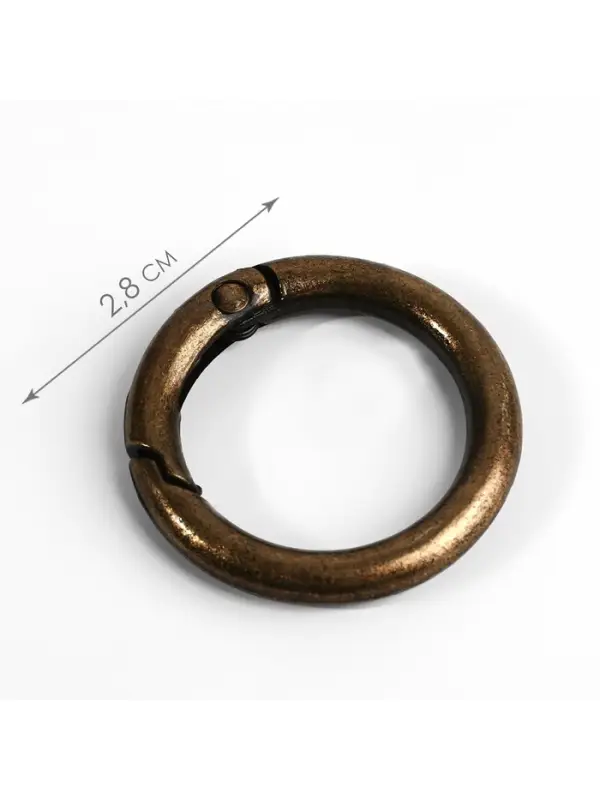 Кольцо-карабин, d=20/28 мм, толщина - 4 мм, 5 шт., цвет бронзовый