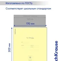 Тетрадь 18 листов в линейку, ErichKrause &laquo;Классика&raquo;, обложка мелованный картон, жёлтая