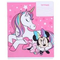 Тетрадь в клетку 12 листов, 5 видов МИКС, обложка мелованный картон, «Минни Маус и единорог» Тетрадь в клетку 12 листов, 5 видов МИКС, обложка мелованный картон, «Минни Маус и единорог»