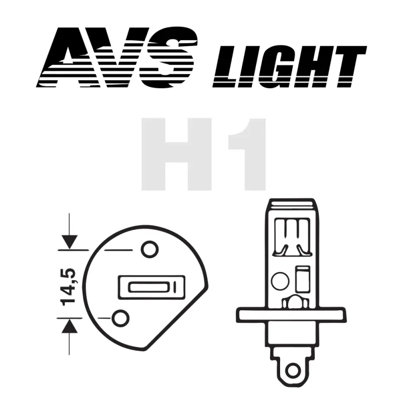 Галогенная лампа AVS ATLAS/5000К/ H1.12V.55W.блистер 2шт.