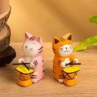 Сувенир «Кот барабанщик», 3.5×5.5×8 см, дерево, МИКС