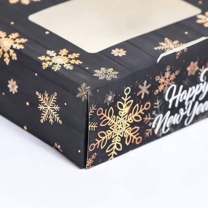 Коробка подарочная новогодняя складная «Ёлки», 10×8×3.5 см