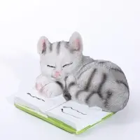 Сувенир полистоун "Спящий котёнок на книге" серый 9,5х9х5,7 см