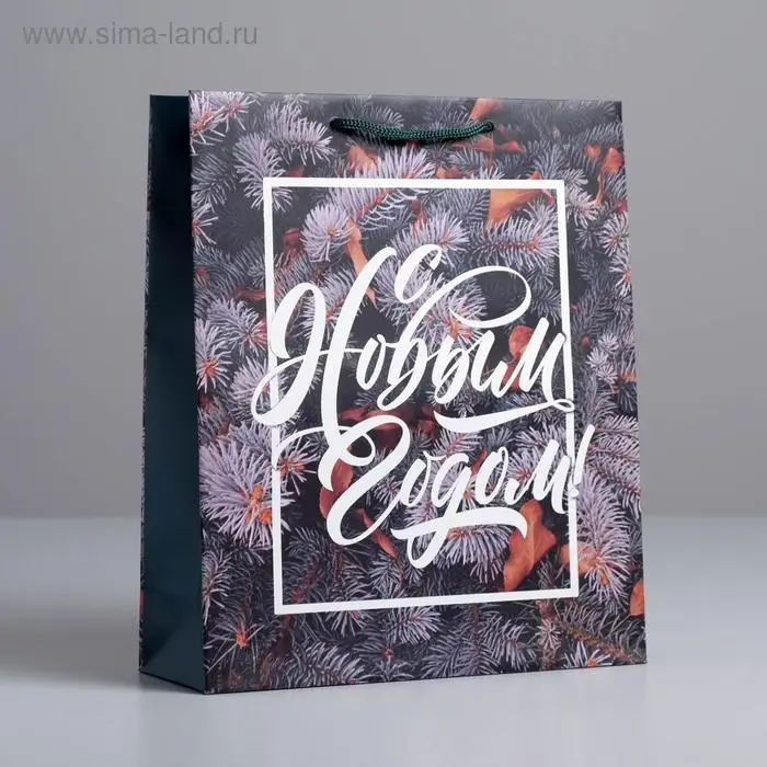 Пакет подарочный новогодний ламинированный «Новогодняя пора», ML 23 x 27 х 8 см