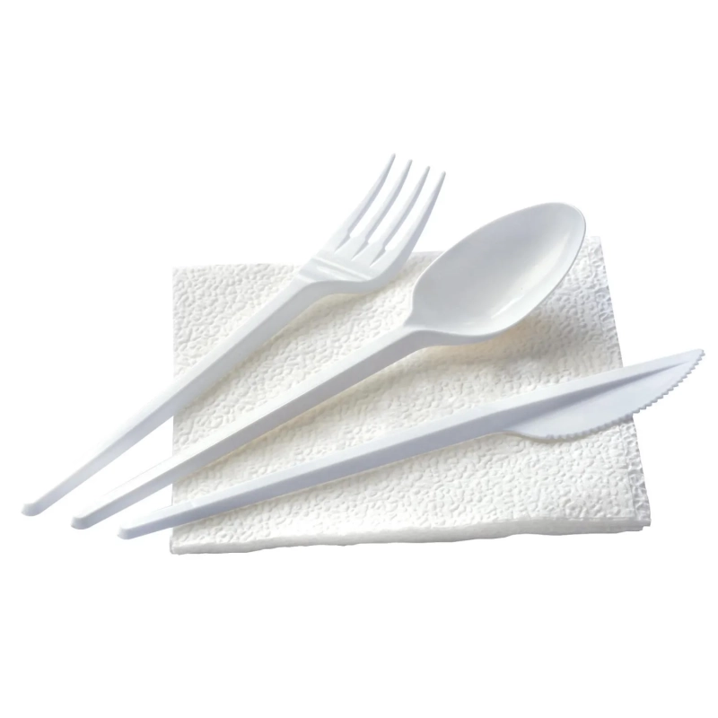 Набор одноразовой посуды, №4 (вилка, ложка ст., нож, салфетка) 200шт/уп