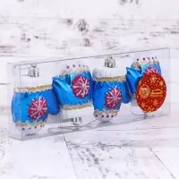 Ёлочные игрушки 4 шт. &laquo;Варежка со снежинкой&raquo;, 6&times;5 см, синий