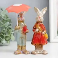 Фигурка керамика &laquo;Заюшка - под зонтом&raquo;, 15.5&times;4.5&times;5 см, МИКС