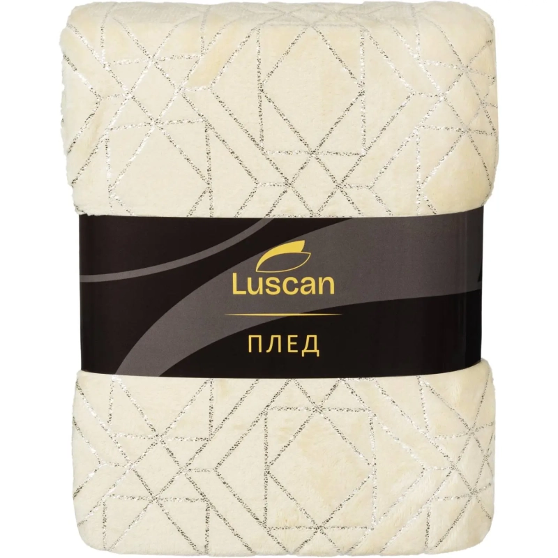 Плед микрофибра Luscan, фольга бежевый 200х220