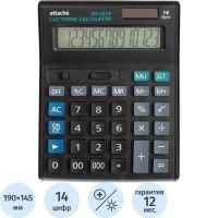 Калькулятор настольный ПОЛНОРАЗМЕРНЫЙ Attache 14 разр., черный