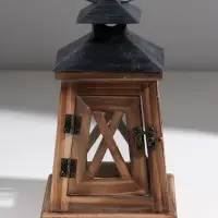 Деревянный подсвечник - фонарь на 1 свечу &laquo;Трапеция&raquo;, коричневый, 20.5&times;12.5&times;12.5 см
