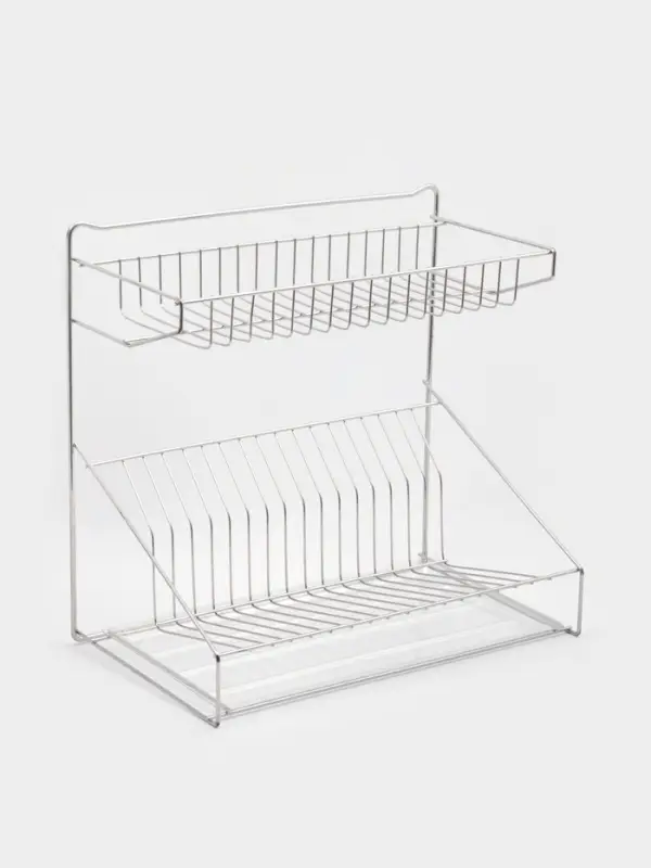 Сушилка для посуды с поддоном, 38.5&times;38.5&times;24 см, хром