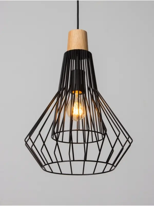 Светильник потолочный BayerLux &laquo;Крит&raquo;, 1&times;40 Вт, Е27, черный/коричневый, 30&times;30&times;42(142)см