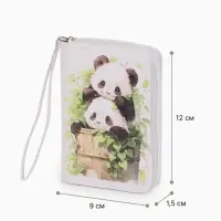 Кошелёк на молнии &laquo;Пандочки&raquo;, 12&times;1.5&times;9 см, с принтом, белый