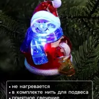 Ёлочная игрушка &laquo;Снеговик&raquo;, 8 см, от батареек, свечение мульти (RGB)