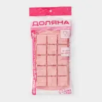 Форма для льда и заготовок Доляна &laquo;Кьюб&raquo;, силикон, 20&times;11.5&times;1.5 см, 15 ячеек, персиковый, розовый