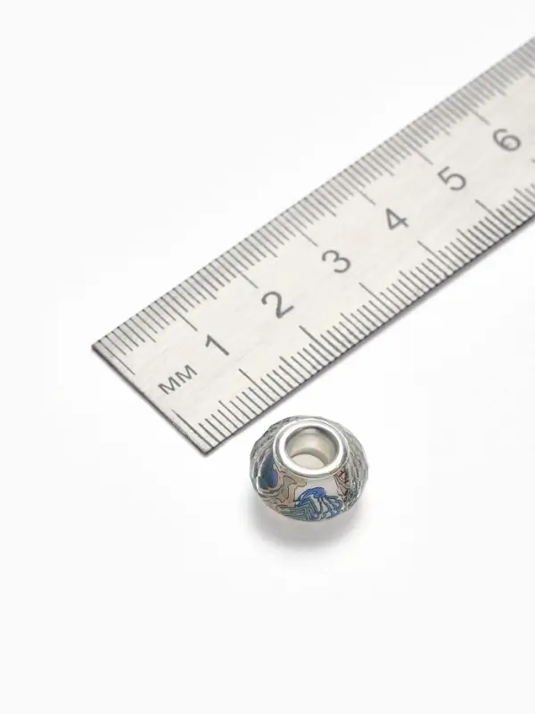 Бусинка «Цветы» незабудки, для творчества, бело-синяя в серебре Бусинка «Цветы» незабудки, для творчества, бело-синяя в серебре