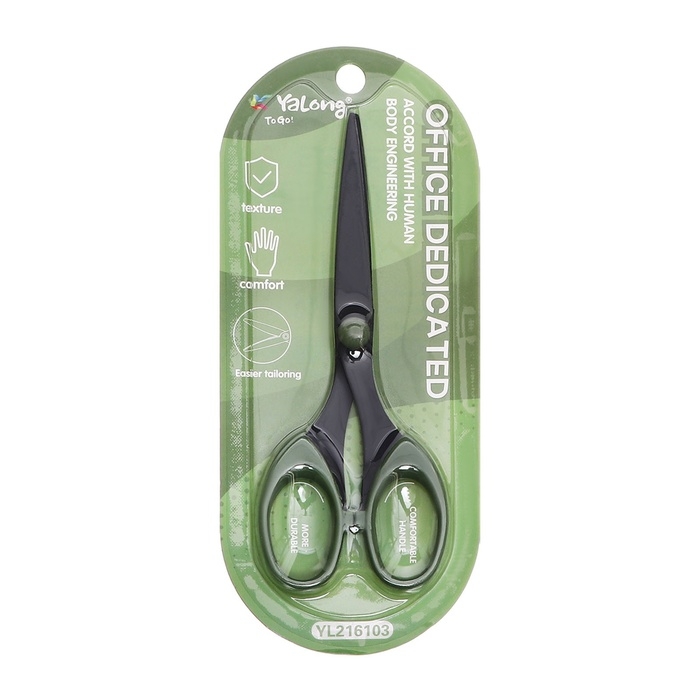 Ножницы канцелярские 15,8 см Офис, черное лезвие, пластиковые ручки, блистер, МИКС Ножницы канцелярские 15,8 см Офис, черное лезвие, пластиковые ручки, блистер, МИКС