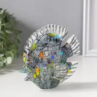 Сувенир стекло "Плоская пятнистая рыбка" под муранское стекло 6,5х16х13 см