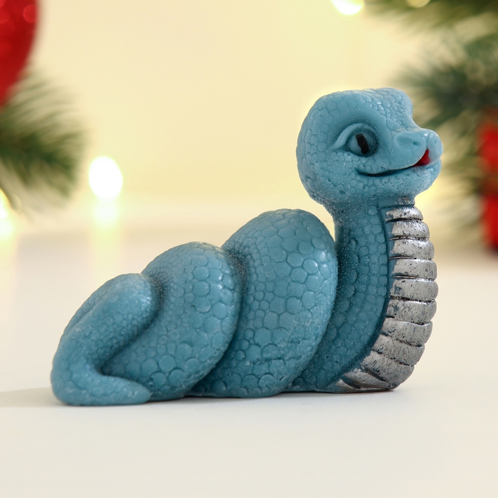 Новый год. Символ 2025. Фигурное мыло Новый год. Символ 2025. Фигурное мыло "Змейка Льдинка" синее, 50г