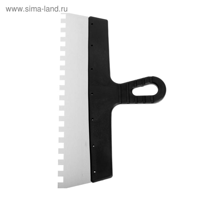 Шпатель зубчатый ЛОМ, 350 мм, зуб 10 мм, нержавеющая сталь Шпатель зубчатый ЛОМ, 350 мм, зуб 10 мм, нержавеющая сталь