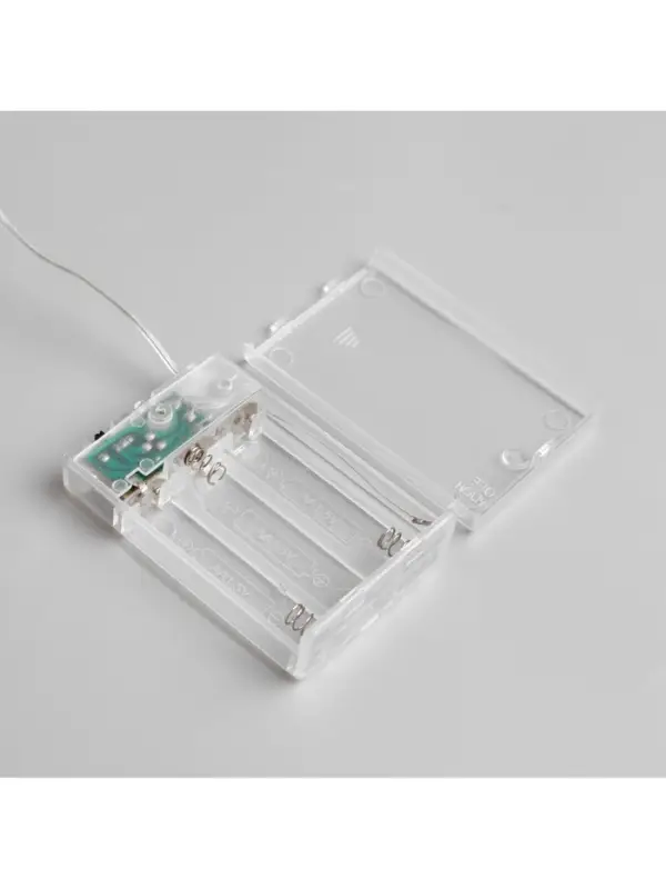 Гирлянда &laquo;Мишура&raquo; 5 м, роса, IP20, серебристая нить, 100 LED, 2 режима, от батареек АА&times;3, свечение белое