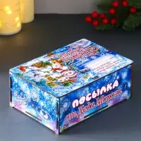 Шкатулка-ящик самосборный малый "Снеговики",  20х13,6х8 см