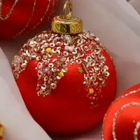 Набор шаров пластик d-6 см, 12 шт "Капризы зимы" красный