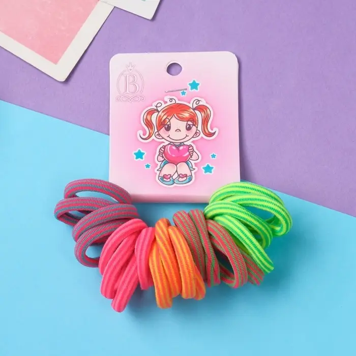 Резинка для волос Резинка для волос "Амурные дела" (набор 20 шт) девчуля, 2,5 см, полоски